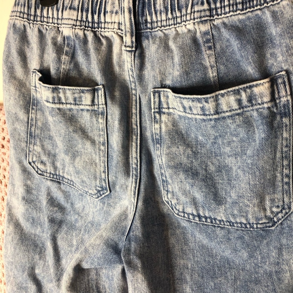 Gap Drawstring Relaxed Easy Jean Mid-Rise Super Soft Sz Medium Petite Distressed - Picture 3 of 7